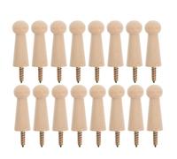 Ciieeo Ganchos de Madera para Colgar Toallas y Llaves, 16 Piezas, Estilo Rústico y Minimalista, Ideales Habitación y Uso Versátil