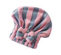 Ciieeo Gorro de Baño de Microfibra a Rayas Tamaño Mediano 25x28 Cm Absorbente para Secar el Cabello Uso en Gimnasio y Viajes