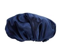 Ciieeo Gorro de Dormir de Satén Doble Capa Transpirable Ajustable Hogar, Color Azul Oscuro, Gorro de Baño Familiar, Adorno Práctico Cabeza
