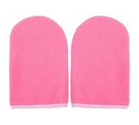 Ciieeo Guantes de Parafina para Spa de Manos, Fundas Térmicas Gruesas y Reutilizables Color Rosa con Borde Claro, Manoplas Aislantes para Cuidado y Terapia Cera Caliente en Salones
