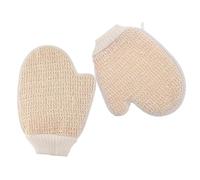 Ciieeo Guantes Exfoliantes de Baño para Adultos de Doble Cara 2 Piezas, Color Beige, Guante Exfoliante Corporal de Sisal y Felpa para Limpieza Profunda y Cuidado Piel en Ducha y