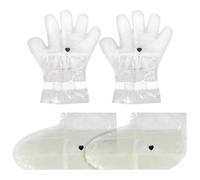 Ciieeo Guantes Hidratantes Cosméticos de Parafina para Manos Fórmula Nutritiva y Exfoliante, Material Plástico y Cera, Ideales para Cuidado de Spa en Casa Diario