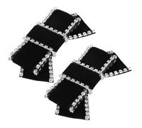 Ciieeo Hebilla Decorativa para Zapatos de Mujer Lazo de Terciopelo y Cristales, Diseño Extraíble y Fácil de Cambiar, Adecuado para Bodas y Fiestas en Color Negro