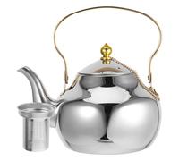 Ciieeo Hervidor de agua de acero inoxidable con infusor, tetera de cocina, hervidor de agua de metal con asa, 1,2 l, para café, leche y agua caliente, para uso en casa, oficina o camping.