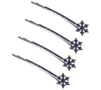 Ciieeo Horquillas Cabello Mujer 4 Piezas Metálicas Diseño Copo de Nieve Accesorio Navideño para Fiestas y Uso Diario Elegante y Duradero