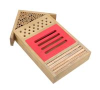 Ciieeo Hotel para Abejas de Madera Natural Colgante, Casa de Abejas para Jardín, Suministros de Apicultura, Hogar para Polinizadores, Protección contra Lluvia y Viento, Adecuado