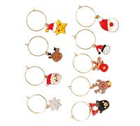 Ciieeo Identificadores De Metal Para Copas De Vino 9 Anillos Decorativos Adorno Para Fiestas.