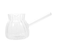 Ciieeo Jarra de vidrio para crema de café con mango suave, resistente al calor, jarra de leche pequeña para café con leche y espresso, jarra ligera de vidrio para espuma de leche para uso doméstico y