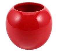Ciieeo Jarrón Decorativo de Cerámica Pequeño y Esférico Rojo 10x10x5 Cm, Florero Hecho a Mano para Decoración del Hogar y Centro de Mesa, Tarro Decorativo Adecuado para Arreglos de