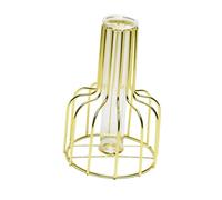 Ciieeo Jarrón Hidropónico Decorativo con Soporte de Hierro Dorado Florero de Vidrio Tubos de Ensayo para Plantas Adorno para Hogar y Oficina Pequeño