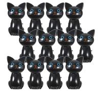Ciieeo Juego de 16 Clips para Sellar Bolsas Forma de Gato, Plástico Negro, Fuerte Poder de Sellado y Diseño Portátil para Fiestas y Hogar