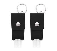 Ciieeo Juego de 2 Botellas Portátiles de 30ml Fundas de Pu Negras, Ligeras y Prácticas para Almacenar Perfume y Cosméticos en Viaje