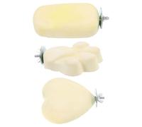 Ciieeo Juego de 3 Perchas para Pájaros Piedra de Afilar para Picos Plataforma de Madera Natural y Soporte Forma de Pata Corazón y Rectángulo Accesorios para Jaulas de Loros