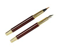 Ciieeo Juego de Plumas de Caligrafía Punta de Pelo Natural Recargable, Kit Portátil de Bolígrafos de Pincel Suave para Escritura y Pintura, Adecuado para Estudio y Manualidades, Color