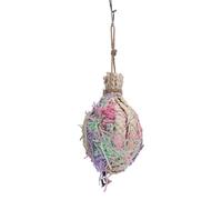 Ciieeo Juguete de Loro Juguete de Pelota de Ratán de Loro de Hojas de Maíz y Paja Bola para Buscar Comida