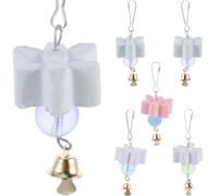 Ciieeo Juguete Masticable para Loros 6 Piezas Piedra de Calcio Campana Bloque Mineral Natural para Moler y Dientes Adecuado para Jaulas de Pájaros Medianos y Grandes Antiestrés