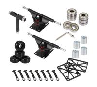 Ciieeo Kit Completo de Puente para Patineta de Doble Inclinación Accesorios para Patineta Ruedas de PU y Soporte de Aluminio Negro Ejes y Rodamientos Accesorios Deportivos para