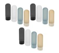 Ciieeo Kit de 12 Botellas de Viaje de Loción y Crema de 60ml Rellenable Dispensador Portátil Material Pe Pp para Hombres Adecuado para Uso Diario y Viajes