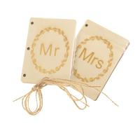 Ciieeo Libros de Votos Matrimoniales de Madera 4 Piezas (2 Juegos) Papel Kraft Artesanal Beige, Cuaderno Rústico para Boda y Accesorio de Decoración para Eventos y Recuerdos
