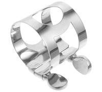 Ciieeo Ligadura de Saxofón Alto Metálica Plateada, Clip Compacto para Caña de Saxofón E, Accesorio Ligero y Resistente para Instrumentos de Viento de Tamaño Pequeño, Adecuado para