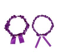 Ciieeo Ligas de Novia para Novia Ligas Nupciales para Boda Elegante de Tela Decoradas Perlas 2 Piezas Púrpura Ceremonia y Recepción de Boda