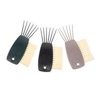 Ciieeo Limpiador de Cepillos y Peines para Cabello 3 Piezas Cerdas Flexibles, Diseño Ergonómico y Colores Gris, Verde Oscuro y Negro, Herramienta para Limpieza Profunda en Casa y