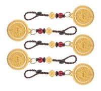 Ciieeo Llavero Colgante Giratorio de Caballo Chino Monedas, Pack de 5 Piezas Metálicas, Adorno para Bolsos y Carteras, Accesorio Ligero para Regalos de Año y Feng Shui