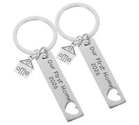 Ciieeo Llaveros 2 Piezas de Acero Inoxidable para Inauguración de Casa 2026 Diseño Hueco en Forma de Corazón y Casa Recuerdo para Propietarios y Regalos