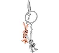 Ciieeo Llaveros de Conejo de Aleación de Zinc 2 Piezas, Colgantes de Bolso en Color Bronce y Rosa Dorado, Decoración Creativa para Llavero, Amuletos de Conejito para Uso Diario