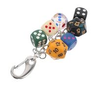 Ciieeo Llaveros de Dados Metálicos Retro para Bolso y Mochila Dije Pequeño de Dados Multicolor Colgante Decorativo Versátil para Coche y Obsequio Accesorio Original para Llavero