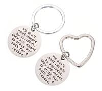 Ciieeo Llaveros de Jubilación 2 Piezas 30 Mm Metálicos Plateados Colgante de Corazón para Bolso, Accesorios Creativos para Decorar Llaves, Regalos para Colegas y Despedidas