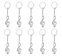 Ciieeo Llaveros Musicales de Aleación Retro 10 Piezas Colgante de Nota Musical, Accesorio Vintage para Bolso y Coche, Obsequio Original para Músicos y Amantes Música