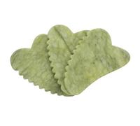 Ciieeo Masajeador Gua Sha Facial de 3 Piezas en Jade Verde, Tabla Raspadora de Forma Corazón para Masaje y Modelado Facial, Instrumento de Raspado para Cuidado Diario la Piel
