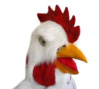 Ciieeo Máscara Cabeza Gallina Realista de Látex Blanco para Fiesta de Disfraces y Halloween, Resistente al Desgaste y Amigable Piel