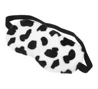 Ciieeo Máscara de Ojos para Dormir de Felpa Suave, Transpirable y Cómoda, Diseño Abertura, Color Negro Estilo Vaca, para Mujer y Adolescentes, Adecuado para Descanso y Viajes, Antifaz