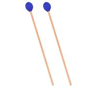 Ciieeo Mazas de Marimba para Estudiantes Cabeza de Hilo Azul Varilla de Madera de Arce Natural Par de Baquetas Versátiles para Xilófono Batería y Percusión Accesorio Adecuado para