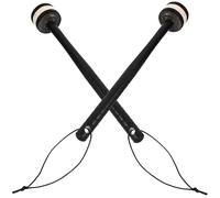 Ciieeo Mazas para Bombo de Percusión 1 Par Cabeza de Fieltro, Mango Antideslizante Bicolor Negro y Crema, Accesorio Profesional para Banda de Marcha y Batería Adulto Color Aleatorio