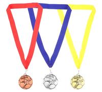 Ciieeo Medallas de Premio de Fútbol para Competición Deportiva Medallas de Metal en Set de 3 Colores Bronce Antiguo Cobre Antiguo para Maratón y Eventos Deportivos