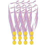 Ciieeo Medallas de Premio Plástico Dorado, 12 Piezas para Competición Escolar y Fiestas Deportivas, Decoración de Medallas de Oro, Accesorios Infantiles para Juegos y Eventos Deportivos