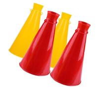 Ciieeo Megáfonos de Plástico para Animación 4 Piezas 2 Amarillos 2 Rojos Conos de Animación para Eventos Deportivos y Fiestas al Aire Libre para Animadores y Público