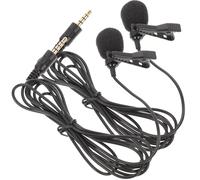 Ciieeo Micrófono de Solapa Clip 3,5 Mm 1,5 M Cable 2 Piezas para Grabación y Conferencia Compatible Móvil y Cámara para Streaming, Podcast y Karaoke