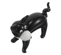 Ciieeo Mini Figura de Burro de Cristal Negro, Escultura Animal en Miniatura Decorativa, Adorno Pequeño para Estanterías y Escritorio, Estatua de Burro Portátil para Hogar y Oficina,