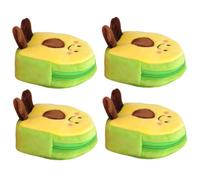 Ciieeo Monedero de Felpa Forma de Aguacate para Niña, Paquete de 4 Unidades, Color Verde, Diseño Lindo y Funcional para Guardar Monedas y Llaves Escuela