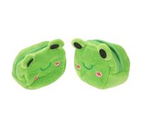 Ciieeo Monedero Forma de Rana Felpa Suave Cremallera, Mini Billetera Adorable para Mujer, Adecuado para Viajes y Uso Diario, 2 Piezas, Color Verde, Compacto y Seguro