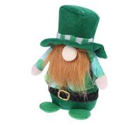 Ciieeo Muñeco Decorativo Día de San Patricio Sombrero Verde y Trébol, Muñeca de Tela No Tejida, Adorno para Escritorio y Hogar, Decoración Temática Festiva