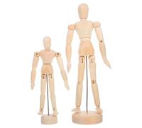 Ciieeo Muñecos Articulados de Madera para Artistas Articulaciones Flexibles y Extremidades Posables, Pack de 2 Piezas para Dibujo y Decoración en Casa o Aula