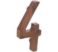 Ciieeo Número de Buzón de Madera Maciza Negro Nogal Números Tridimensionales 4 para Puerta Exterior Resistentes para Casa y Buzón Decoración Moderna Fácil de Instalar