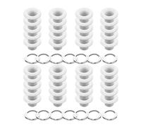 Ciieeo Ojales Metálicos Blancos de 5mm para Reparación y Aseguramiento Fácil Kit de 50 con Arandelas Herramienta Práctica de Hierro para Lonas y Manualidades