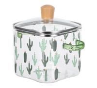 Ciieeo Olla de Vidrio de Alta Borosilicato 2300 Ml con Doble Asa y Tapa de Vidrio Transparente Resistente al Calor Pequeña para Estofados Sopas y Cocción Lenta en Cocina Doméstica