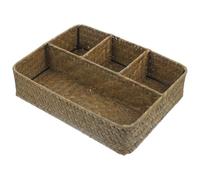 Ciieeo Organizador de Cestas Tejidas de Junco Natural, Cesta de Almacenamiento Multifuncional para Café y Té, Juego de Recipientes para Bolsitas, Caja de Almacenaje para Oficina y Hogar,